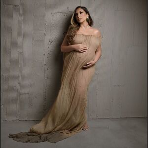 Elegant Off-Shoulder Maternity Gown